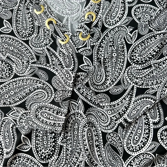 Michael Kors Paisley Print Stretch Jersey  Blouse - Picture 8 of 13
